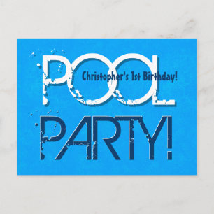 1st Birthday Pool Party Save the Date One Year Z01 Announcement Postcard
