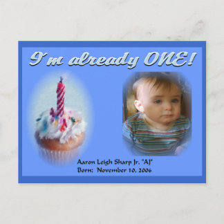 1st Birthday Postcard