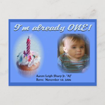 1st Birthday Postcard by sharpcreations at Zazzle