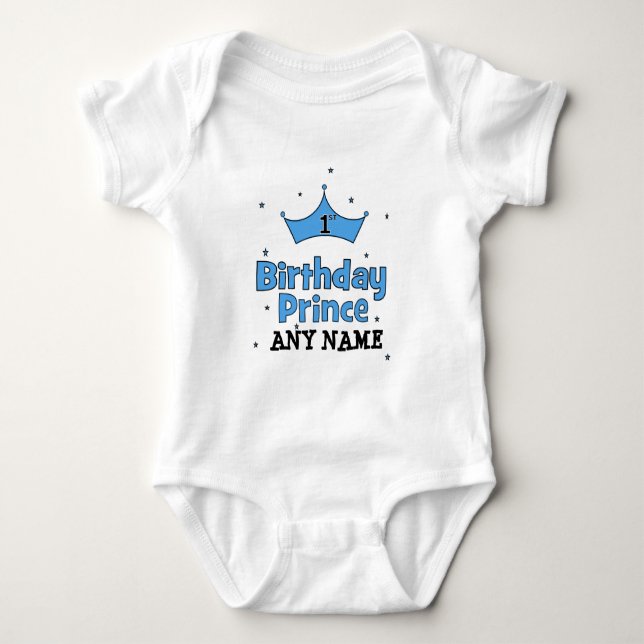 1st Birthday Prince Baby Bodysuit (Front)