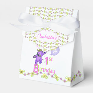 1st Birthday Princess Bear Custom Favor Boxes