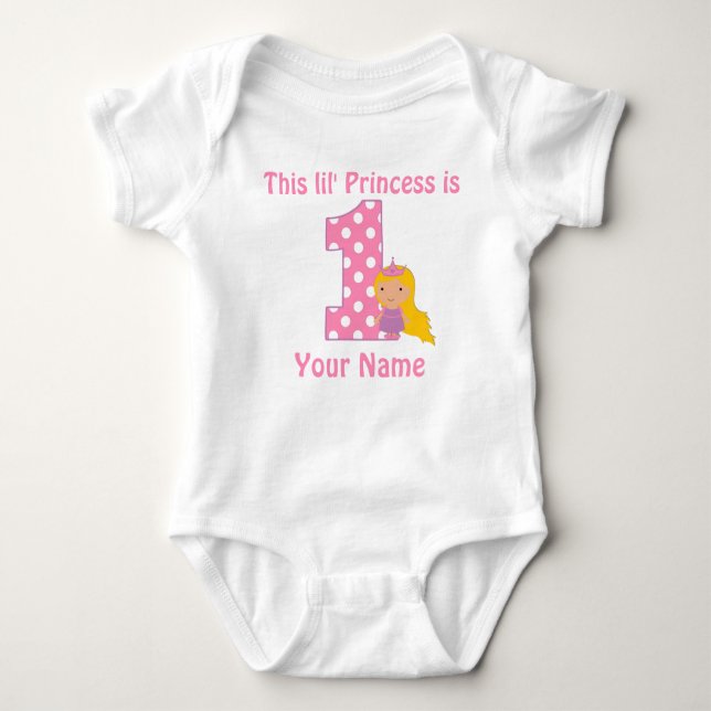 1st Birthday Princess Girls Personalized Shirt (Front)