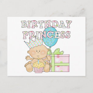 1st Birthday Princess With Crown Tshirts Postcard