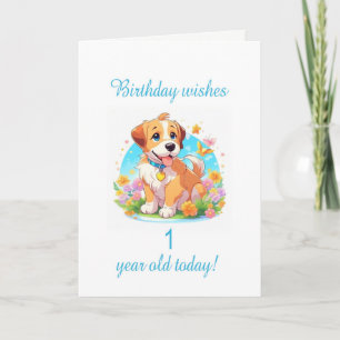 1st Birthday Puppy Dog Card