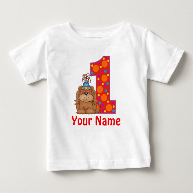 1st Birthday Puppy Personalized Shirt (Front)