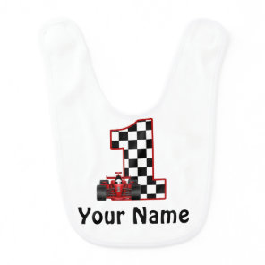1st Birthday Race Car Personalized Bib