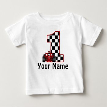 1st Birthday Race Car Personalized Shirt by mybabytee at Zazzle