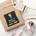 [ Thumbnail: 1st Birthday: Rainbow Spectrum # 1, Custom Name Sticker ]