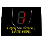 [ Thumbnail: 1st Birthday: Red Digital Clock Style "1" + Name Gift Bag ]