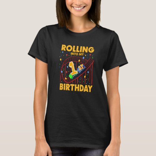 1st Birthday Rollercoaster Amusement Park Birthday T_Shirt