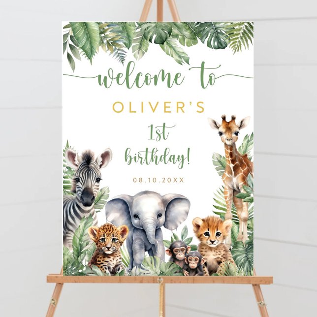 1st birthday Safari Birthday Welcome Sign Wild One (Creator Uploaded)