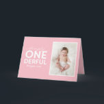 1st birthday simple onederful colorful typography card<br><div class="desc">1st birthday simple onederful colorful typography photography first birthday card.</div>