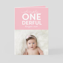 1st birthday simple onederful colorful typography card