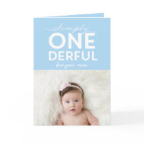 1st birthday simple onederful colorful typography card