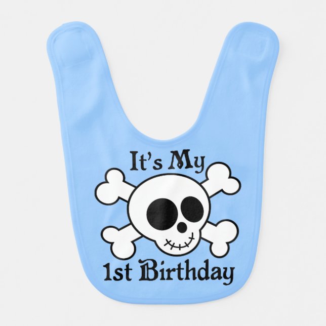 1st Birthday Skull Bib (Front)