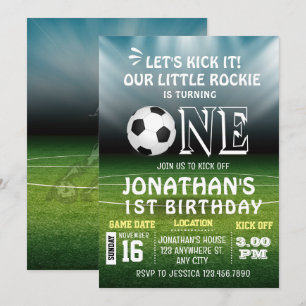 1st Birthday Sports Kids Soccer Party Invitation