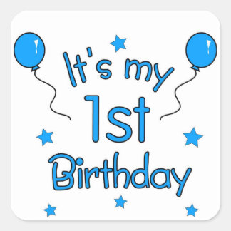 1st Birthday Square Sticker