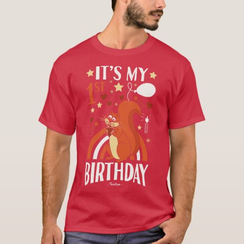 1st Birthday Squirrel T_Shirt
