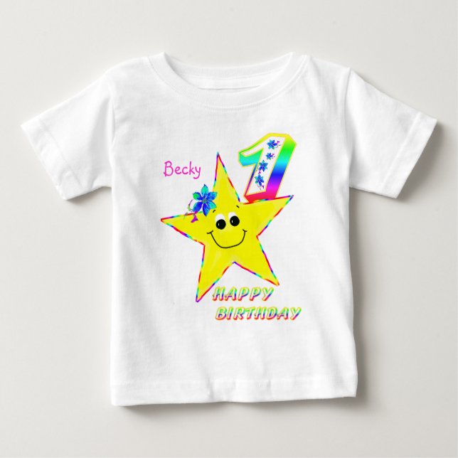 1st Birthday Star Baby T-Shirt (Front)
