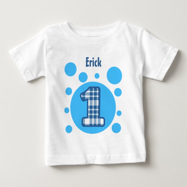 1st Birthday Stars and Bubbles One Year Old V10L Baby T-Shirt (Front)