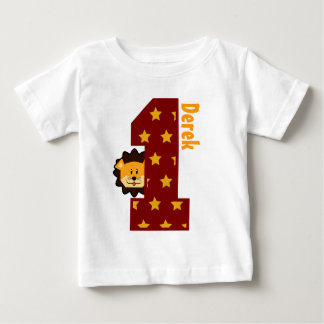 1st Birthday Stars and Lion One Year Old Baby T-Shirt