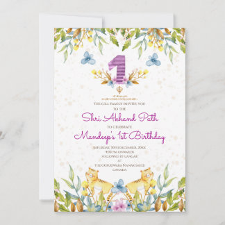 1st Birthday Sukhmani Sahib & Akhand Path invites