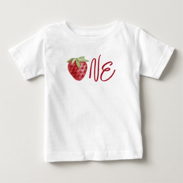 1st Birthday Summer Strawberry Berry Sweet Baby T-Shirt (Front)