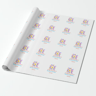 1st Birthday sun trip add name colorful sun date g Wrapping Paper