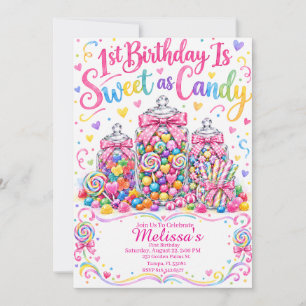 1st Birthday Sweet As Candy Birthday Invitation