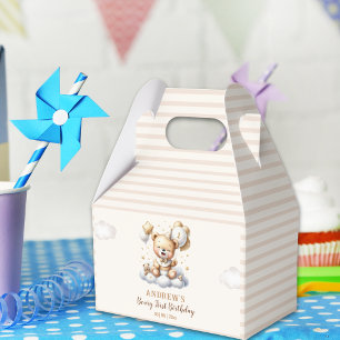 1st Birthday Teddy Bear Boy Favor Boxes