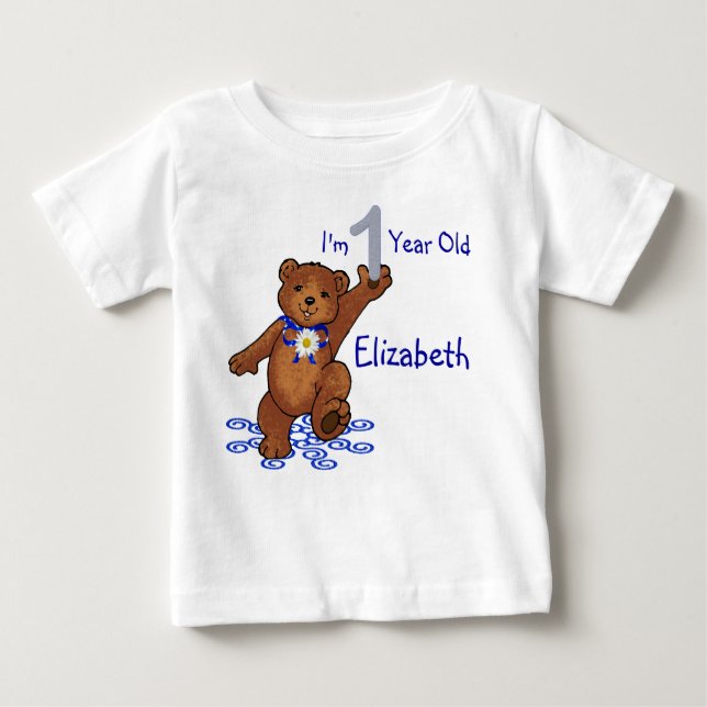 1st Birthday Teddy Bear for Girl Baby T-Shirt (Front)