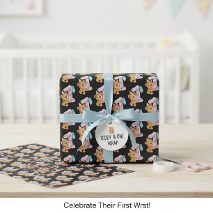1st Birthday Teddy Bear Wrapping Paper Sheets
