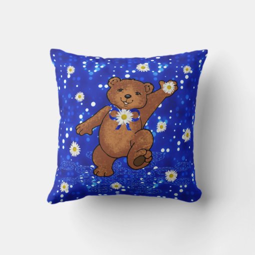 1st Birthday Teddy Bears Throw Pillow Zazzle
