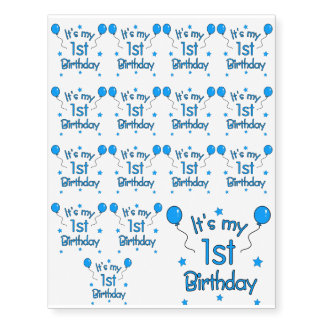 1st Birthday Temporary Tattoos