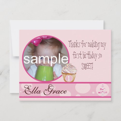 1st Birthday Thank you card Custom Invitation