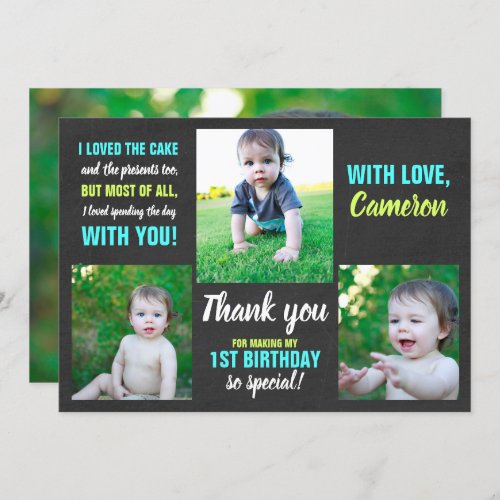 1st Birthday Thank You Card