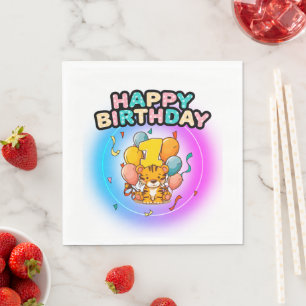 1st Birthday tiger Children's Birthday Party Napkins