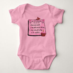 1st Birthday To Do's Pink Baby Bodysuit
