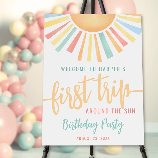 1st Birthday Trip Around The Sun Welcome Sign (1st Birthday Trip Around The Sun Welcome Sign)