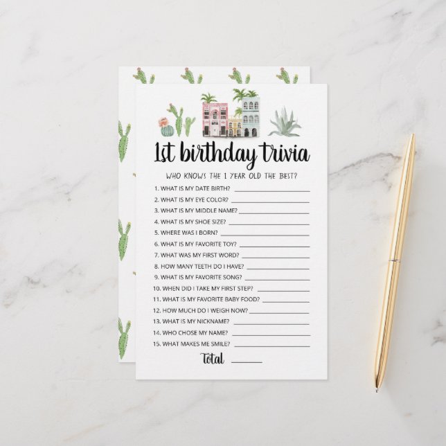 1st Birthday Trivia editable game | Zazzle 1st-birthday-trivia-editable-game-zazzle