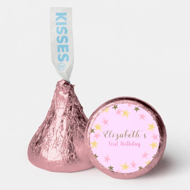 1st Birthday Twinkle Little Star Pink Girl  Hershey®'s Kisses® (Front)