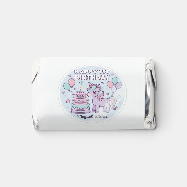 1st birthday unicorn candy favors (Front)
