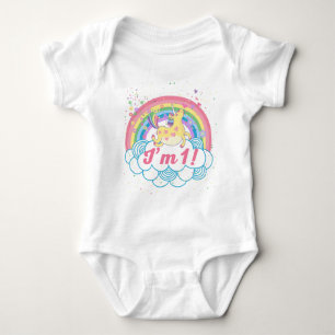1st Birthday Unicorn Rainbow Girls Tutu T-shirt Baby Bodysuit