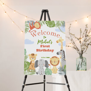 1st Birthday Welcome Foam Boards with Cute Animals
