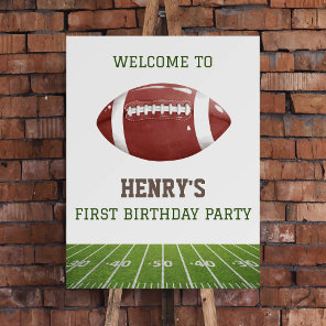 1st Birthday Welcome Sign Football First Year Down