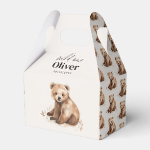 1st Birthday Wild One bear modern elegant party Favor Boxes