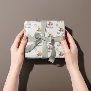 1st Birthday Wild One bear modern elegant  Wrapping Paper