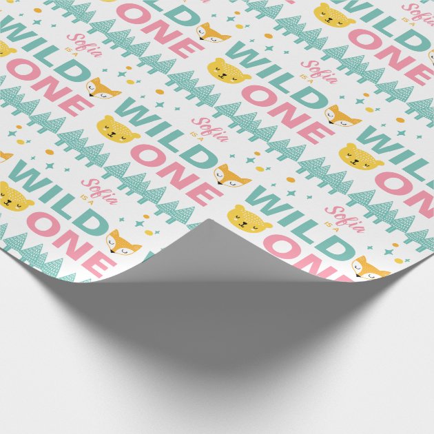 first birthday wrapping paper girl