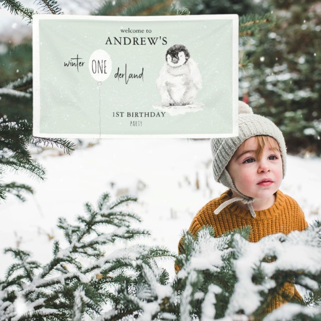 1st Birthday Winter Wonderland Birthday Welcome Banner (Creator Uploaded)