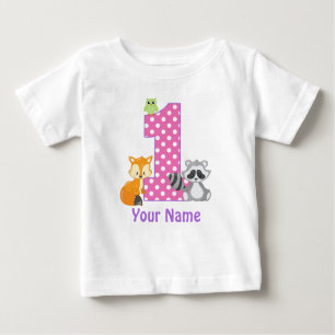 1st Birthday Woodland Personalized T-shirt